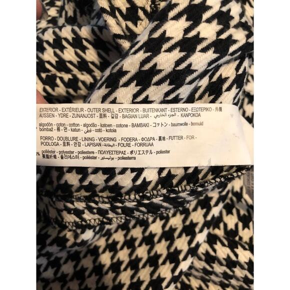 Zara Academia Regency Classic Black & White Houndstooth Puffy Sleeves Dress - Picture 10 of 11